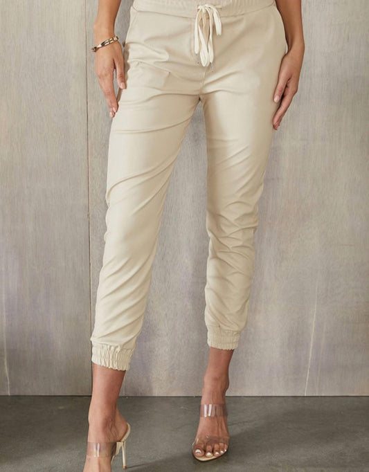 Venti6 - On The Go Faux Leather Joggers