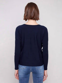 Charlie B - Boat Neck Side Buttons Sweater