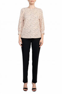 Adrianna Papell - Three-quarter Sleeve Crepe Top