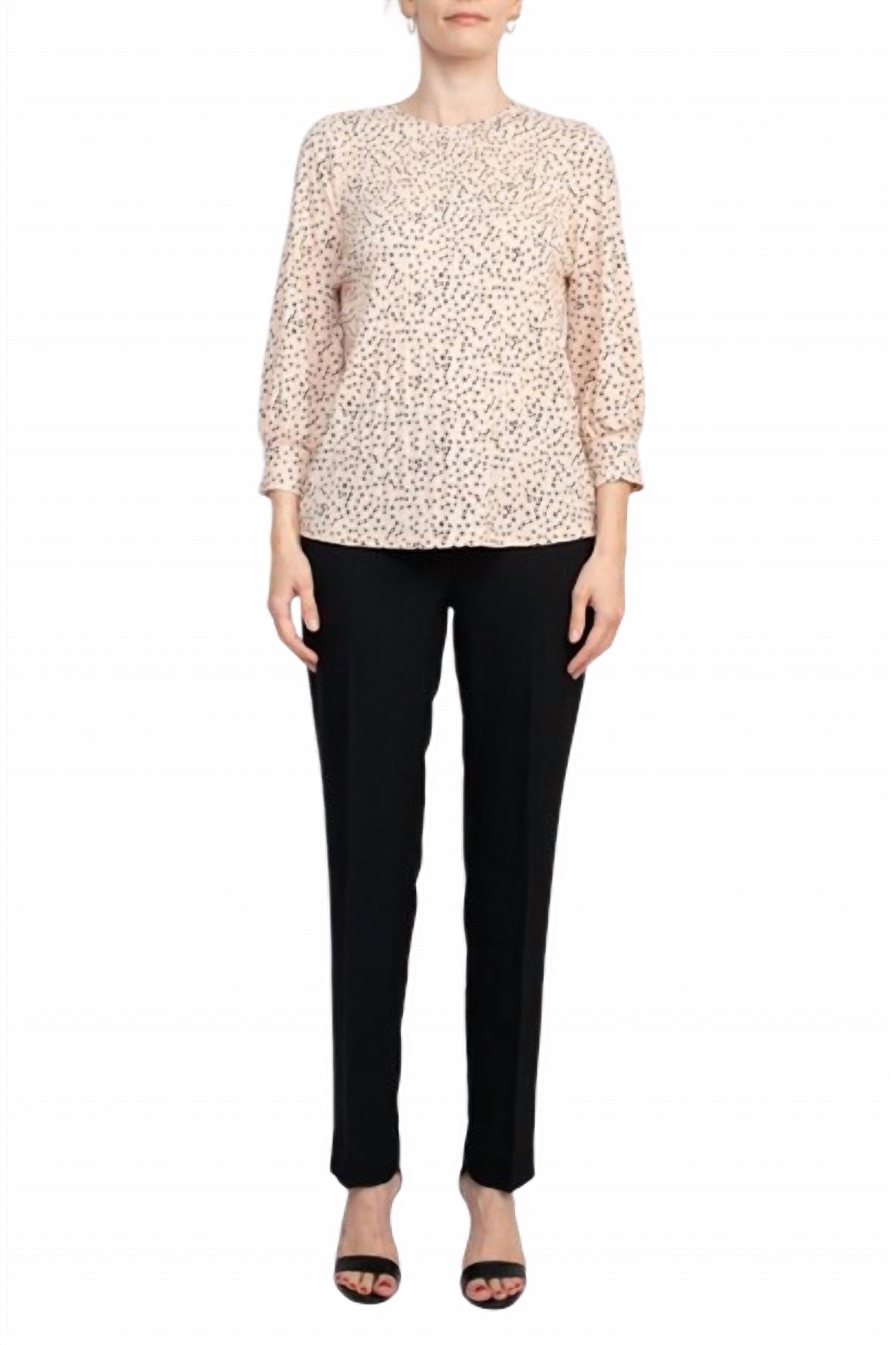 Adrianna Papell - Three-quarter Sleeve Crepe Top