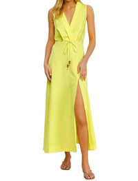 Milk & Honey - Alba Sleeveless Halter Neck Collar Midi Dress