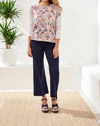 Tribal - 3/4 Sleeve Crew Neck Top