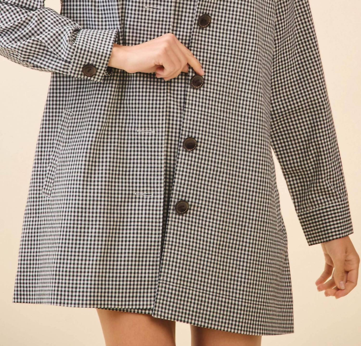 Tcec - Gingham Button Down Oversized Fit Jacket