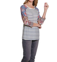 Multiples - Three Quarter Raglan Sleeve Scoop Neck Top