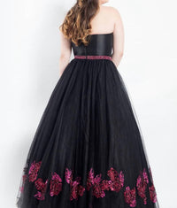 Rachel Allan - Floral Embroidered Tulle Gown