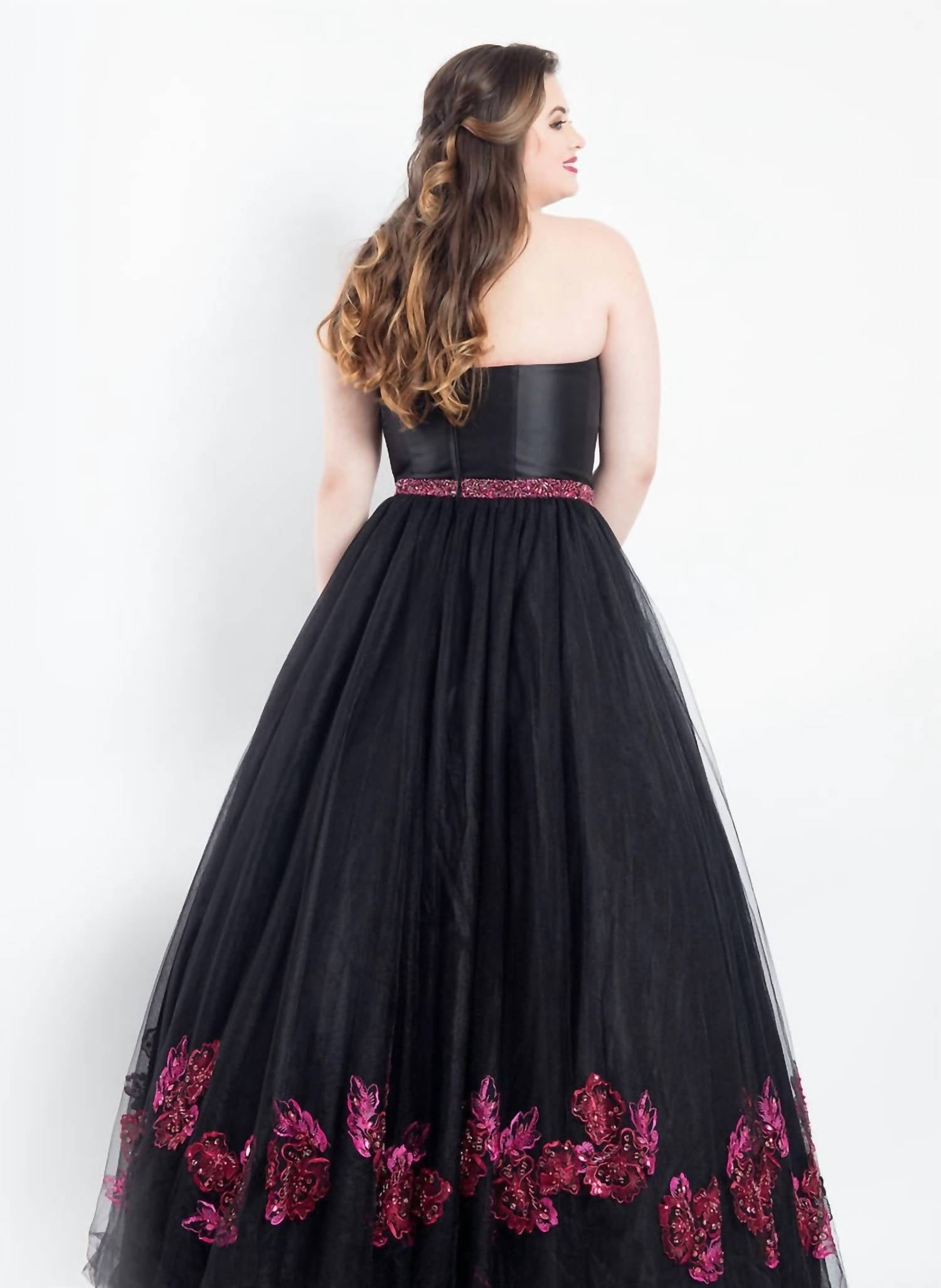 Rachel Allan - Floral Embroidered Tulle Gown