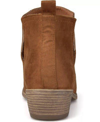 Corkys Footwear Women's Vanish Block Heel Bootie in caramel - women's shoe - detail view