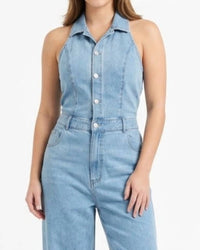 Bucketlist - Collared Denim Jumpsuit
