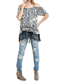 Kori - Off The Shoulder Fringe Top
