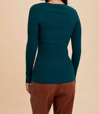 In-Loom - Ribbed Knit Square Neck Top