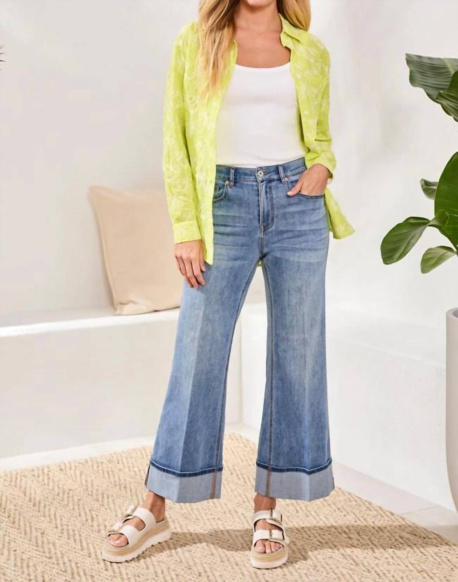 Tribal - Brooke Cuffed Palazzo Jeans