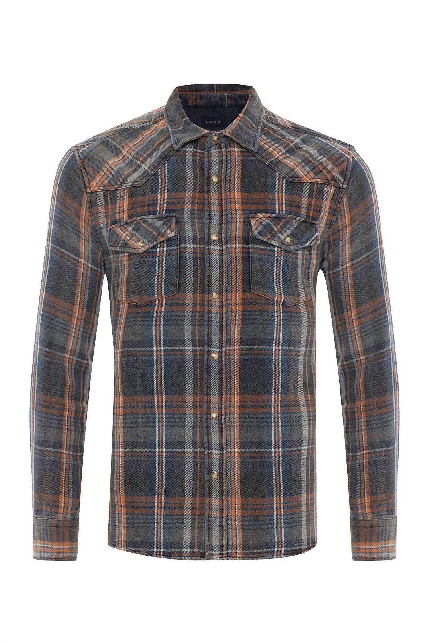 Garnet Hill - Men's Checkered Denim Shirt