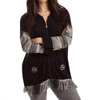 French Kyss - McKenna Zip Hoodie W/ Fringe