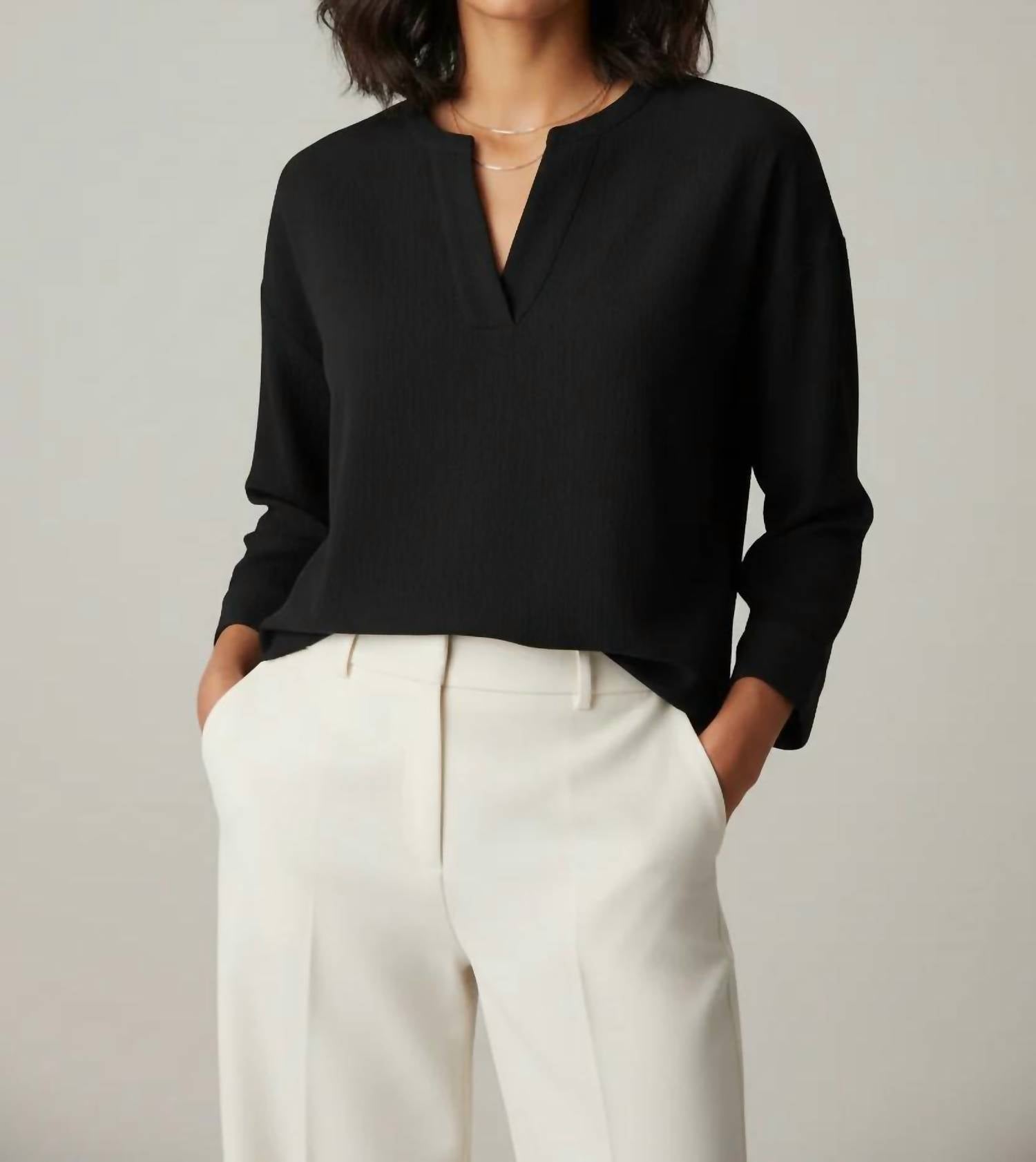 Fun 2 Fun - Textured Long Sleeve Top