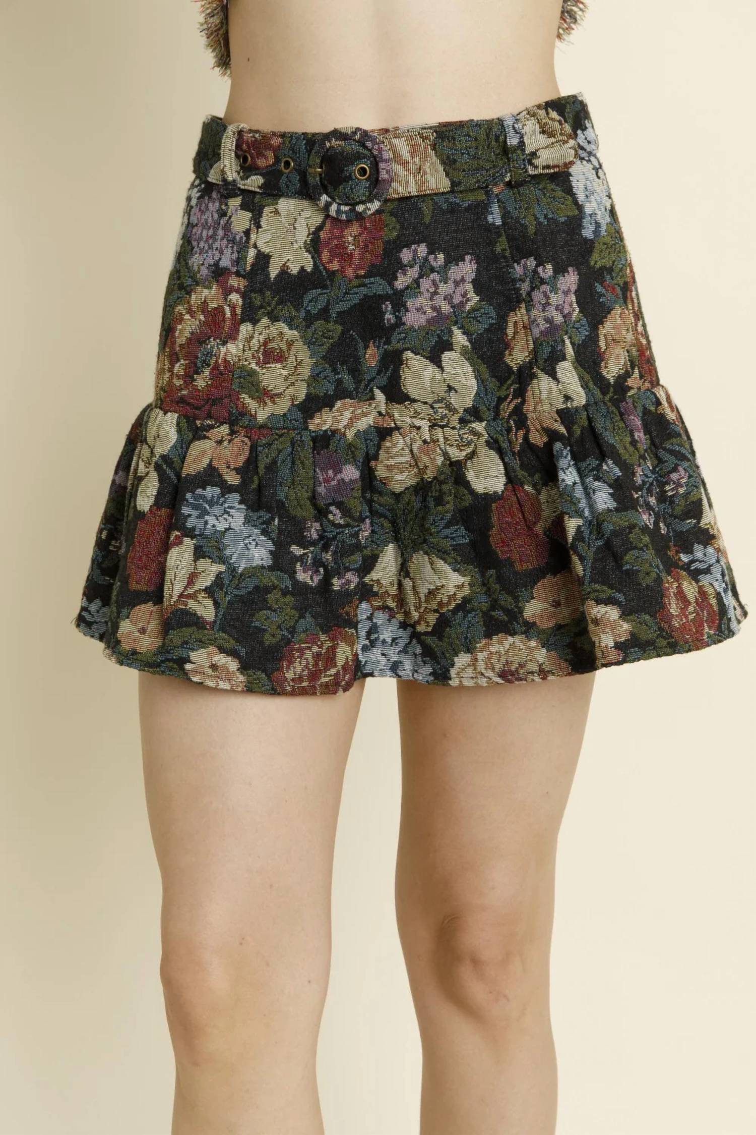 Aureum - Floral Brocade Skirt