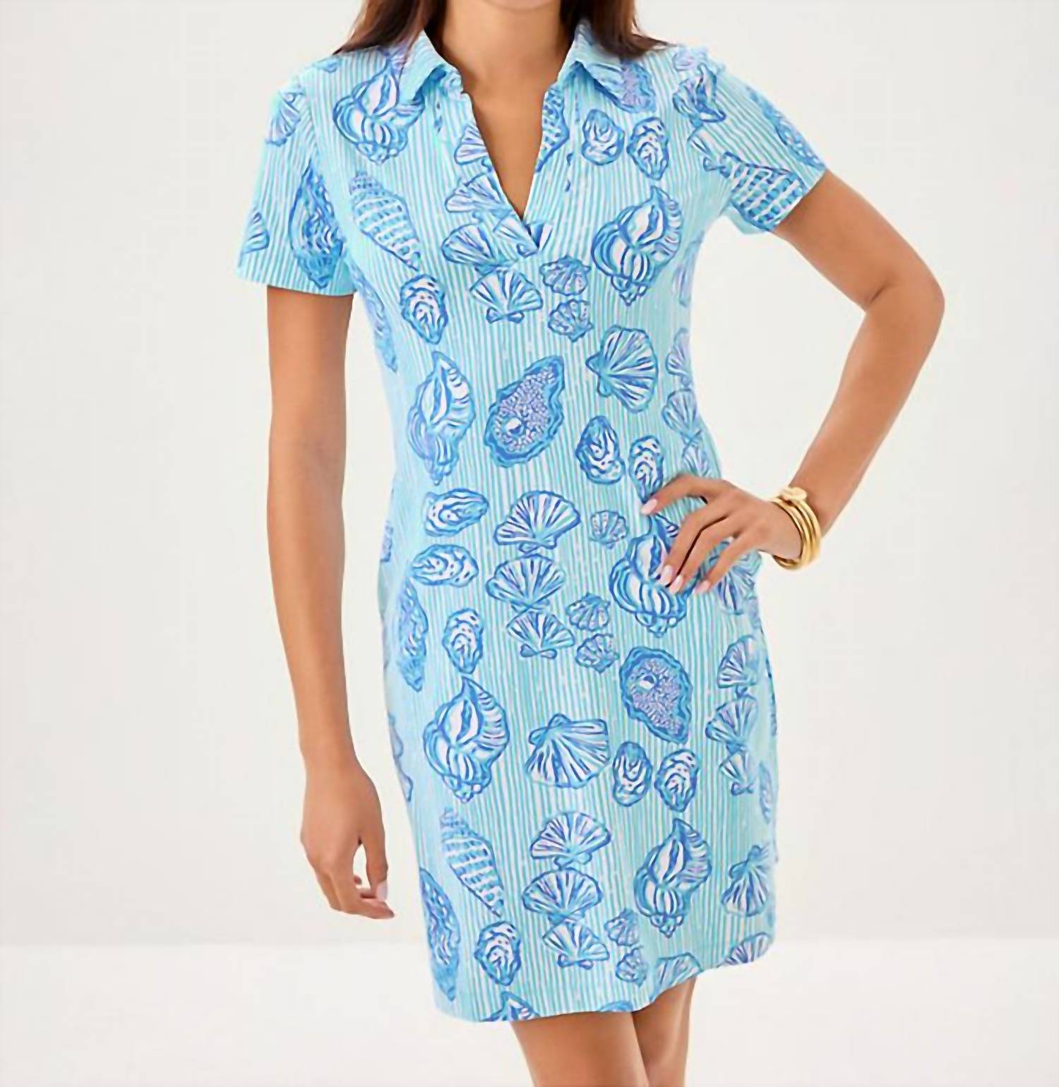 Lilly Pulitzer Mandi Mini Dress in fresh blue cool as shell - women's dress