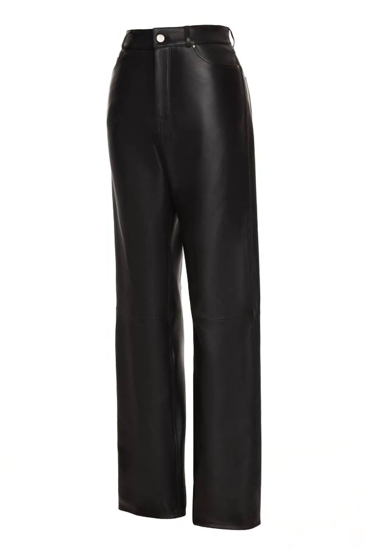 Astrid - Women's Faux Leather Straight Leg Pants