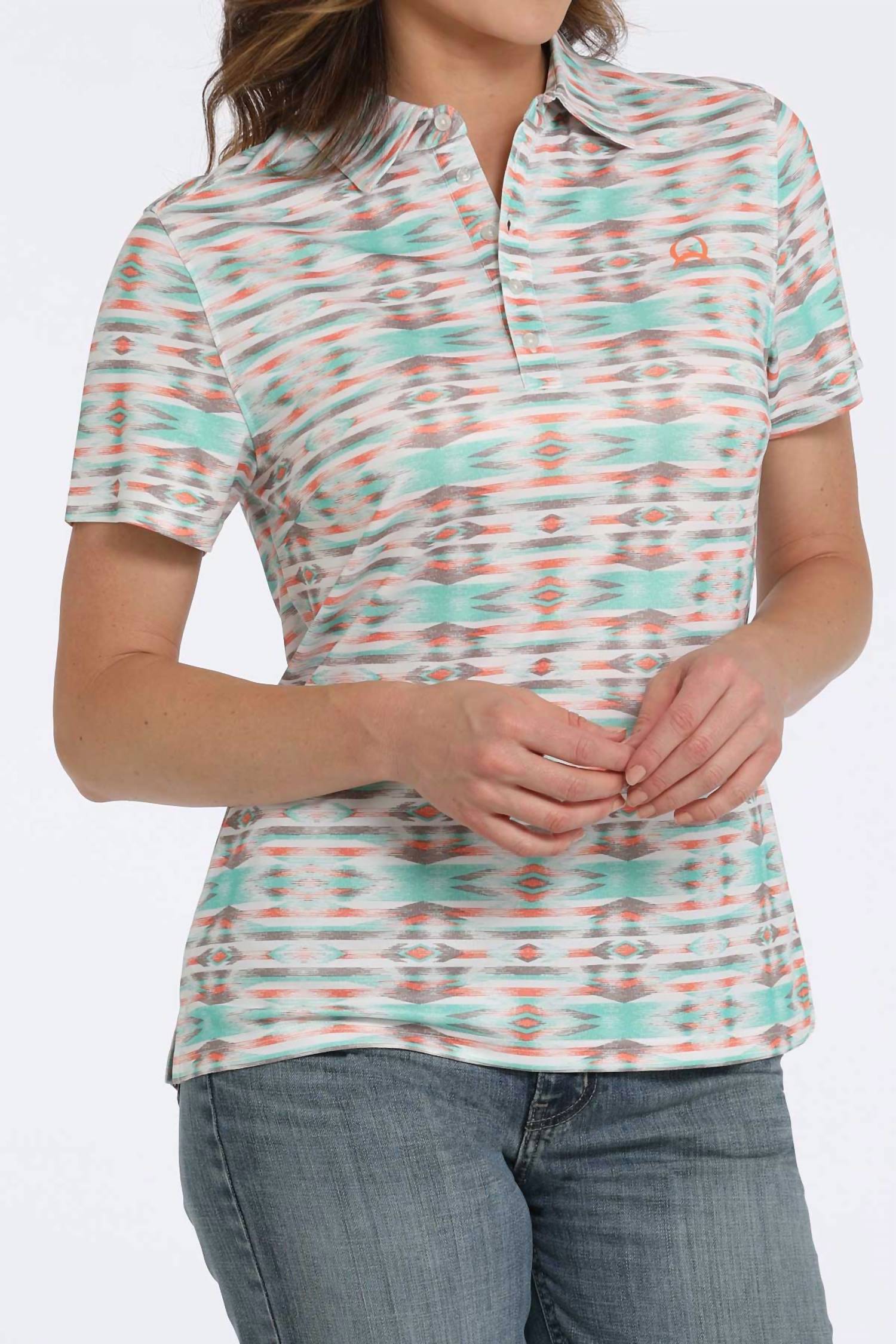 Cinch - Geometric Print Polo Shirt
