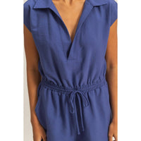 Hyfve - Collared Romper with Buttonless Placket