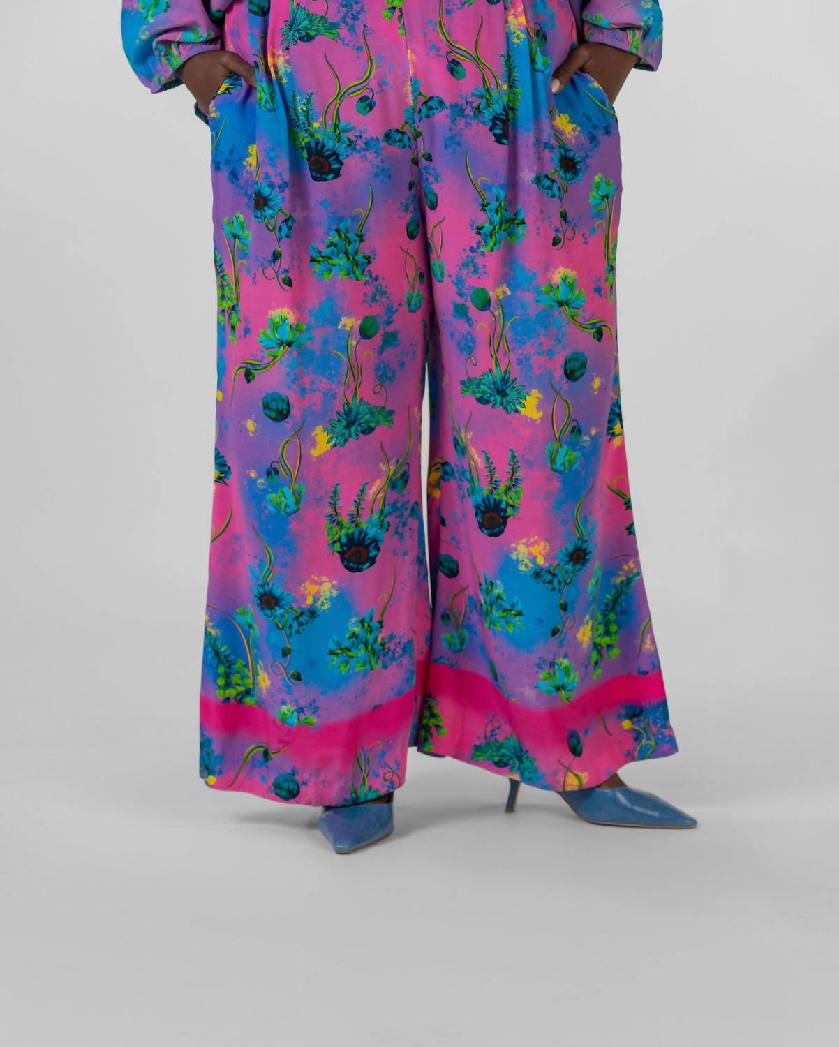 La Fuori - FLORAL PURPLE PANTS