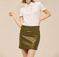 My Color Is - A-line Leather Skirt