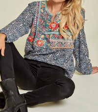Andree By Unit - Floral Embroidered Blouse
