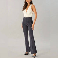Lola & Sophie Smart Twill Fit & Flare Pant in black - women's pants