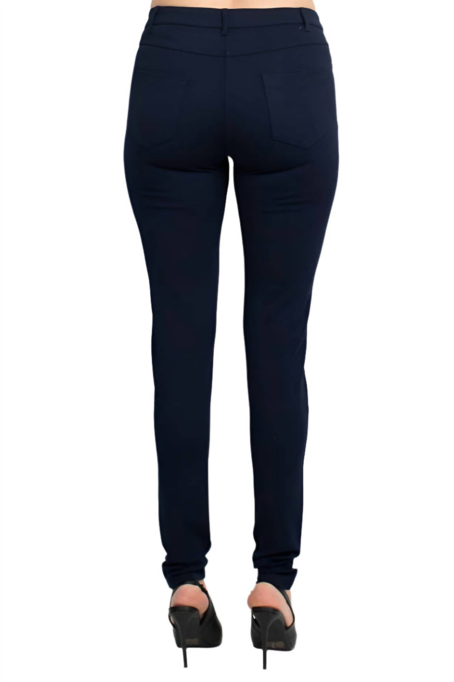 Alberto Makali - Mid Waist Belt Loop 5 Pocket Stretch Crepe Pant