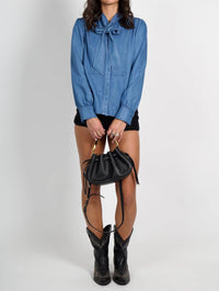 Derek Lam 10 Crosby - Majah Tencel Tie Neck Shirt