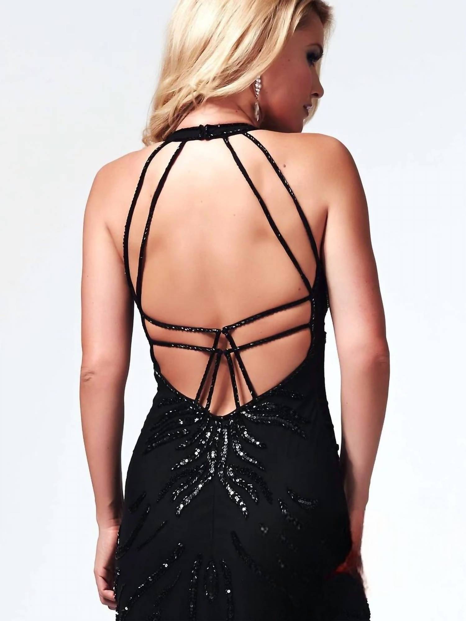 Mac Duggal - Sequin Evening Gown With Cutout Back