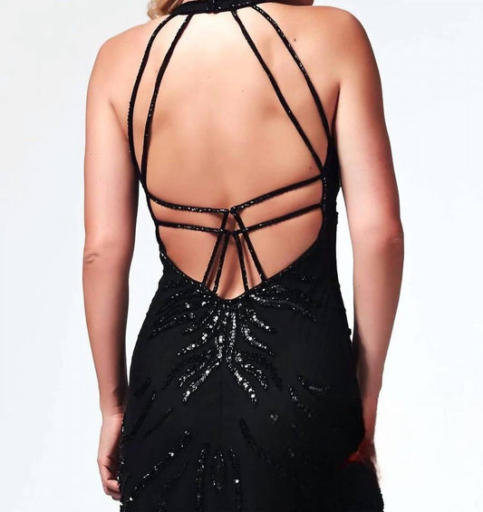 Mac Duggal - Sequin Evening Gown With Cutout Back