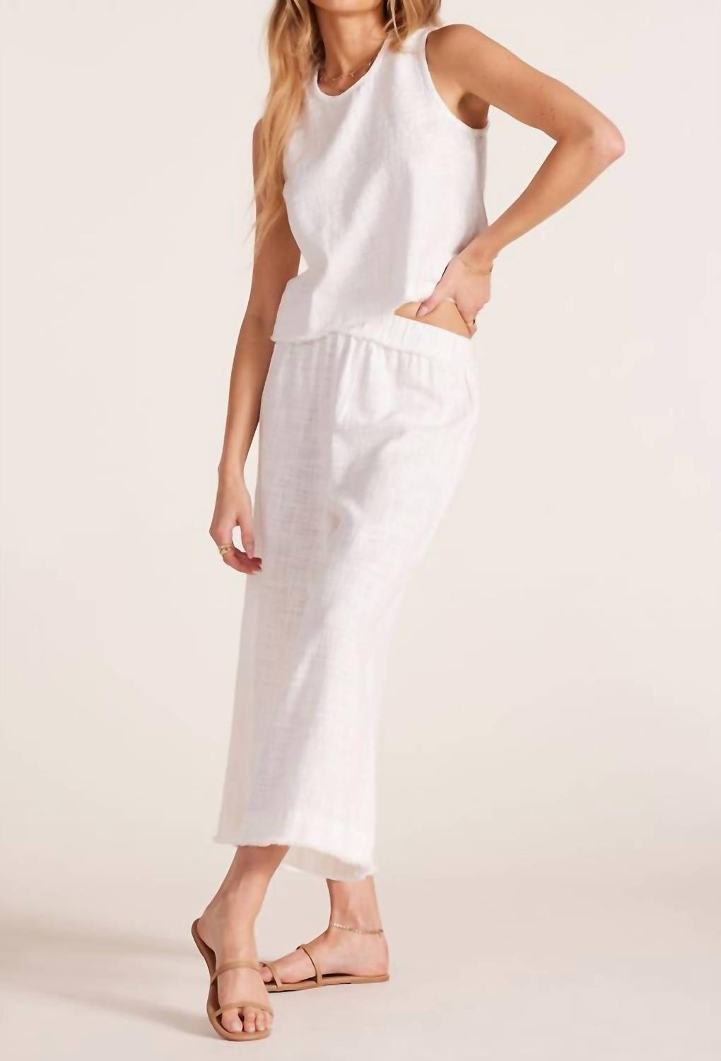 bobi Shell Tank Top in cream - women's tank top