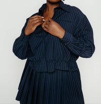 Norr - Neo Pinstripe Short Shirt