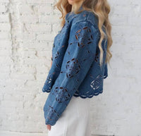 Mystree - Scallop Hem Eyelet Jacket