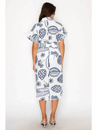Meet Me In Santorini - B&W Shirt Dress