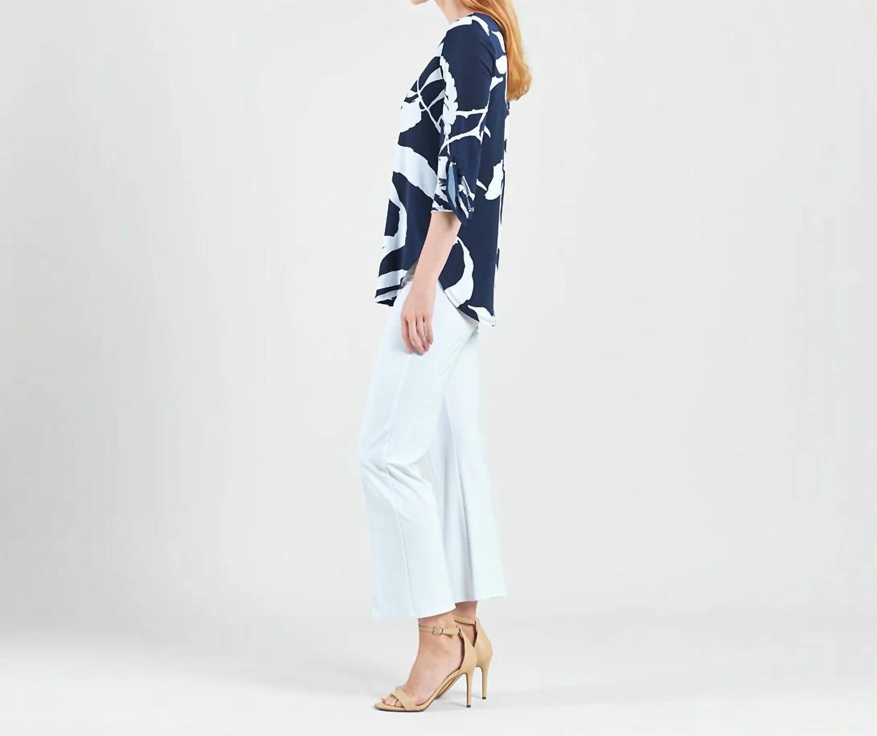 Clara Sunwoo - Tie Cuff Curved Hem Tunic Top - Plus