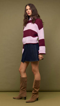 Minkpink - Freja Stripe Chunky Knit Sweater