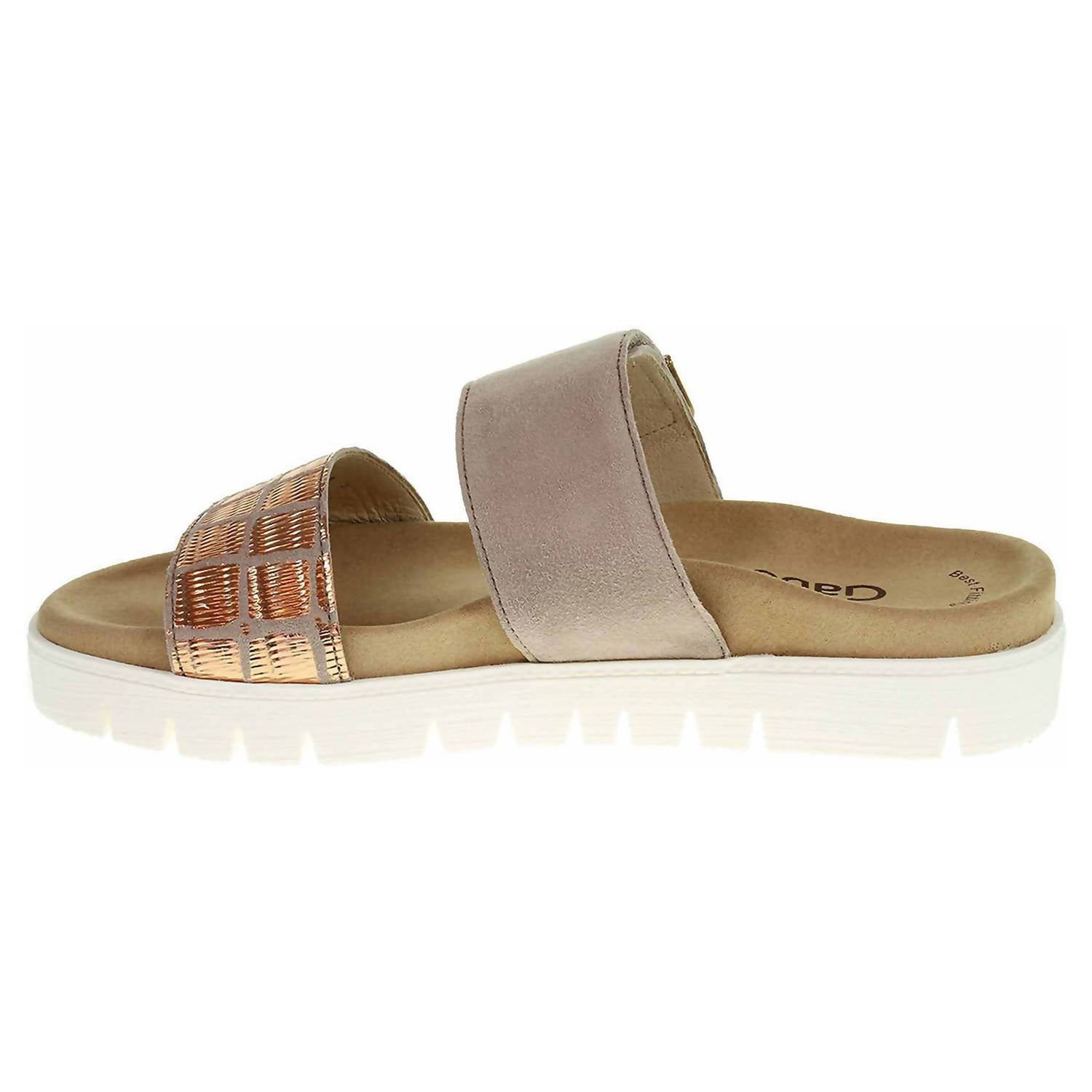 GABOR Women's Slide Sandal in antikrosa suede - women's sandal - detail view