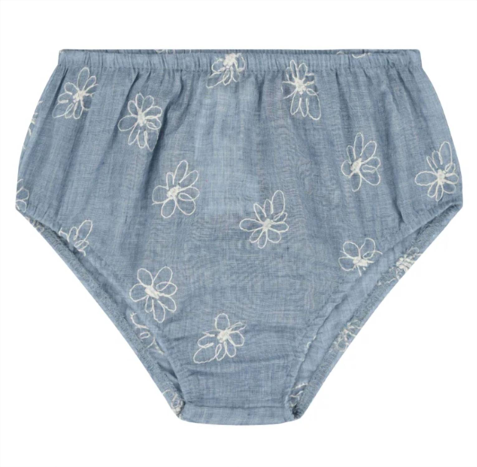 Mayoral - Girl's Two Piece Denim Dress With Embroidered Flowers