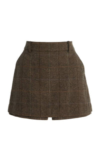 Favorite Daughter Spencer Skort in mocha plaid 1 - women's shorts - alternate view