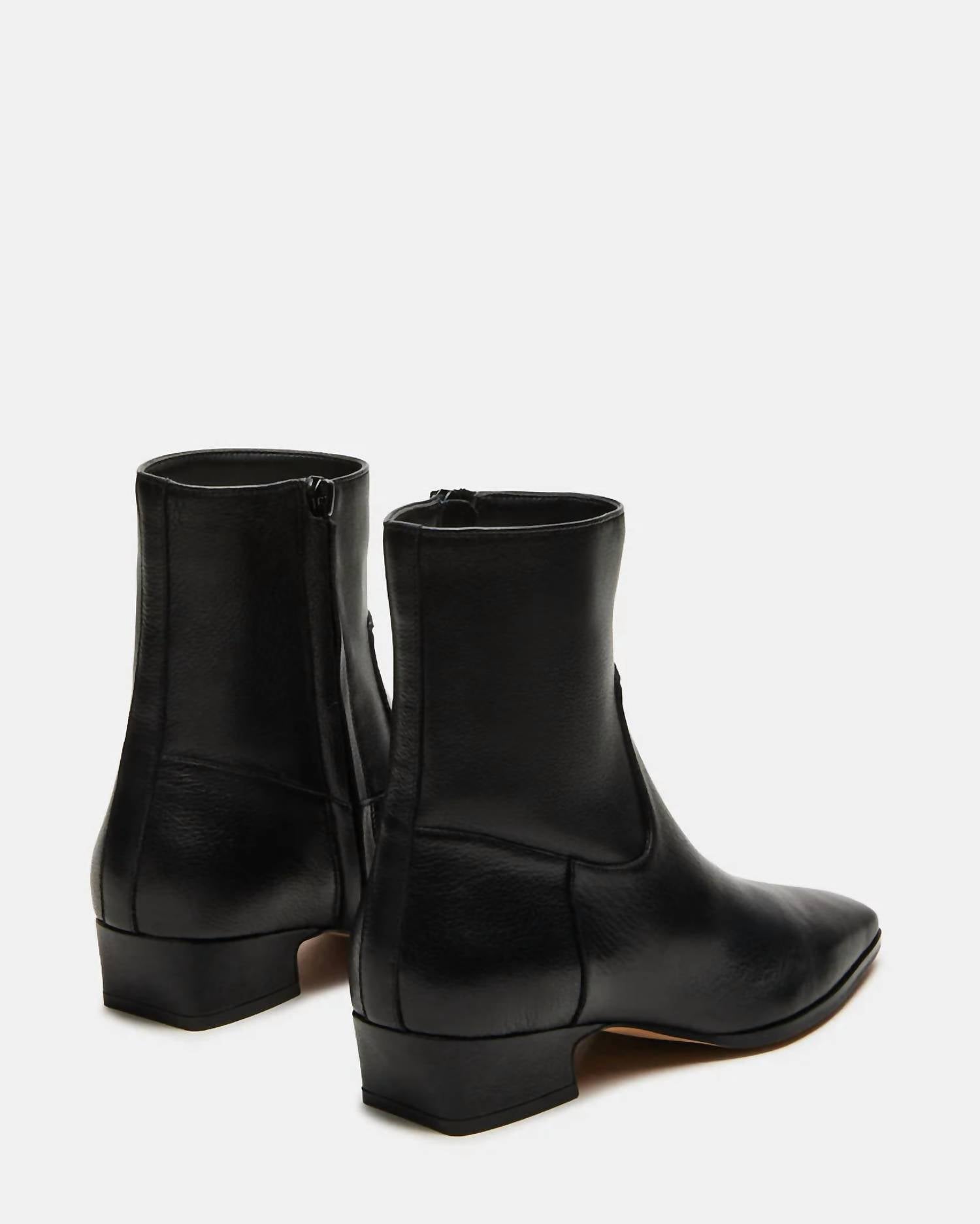 STEVE MADDEN Women's Dusty Ankle Bootie in black leather - women's shoe - view 4
