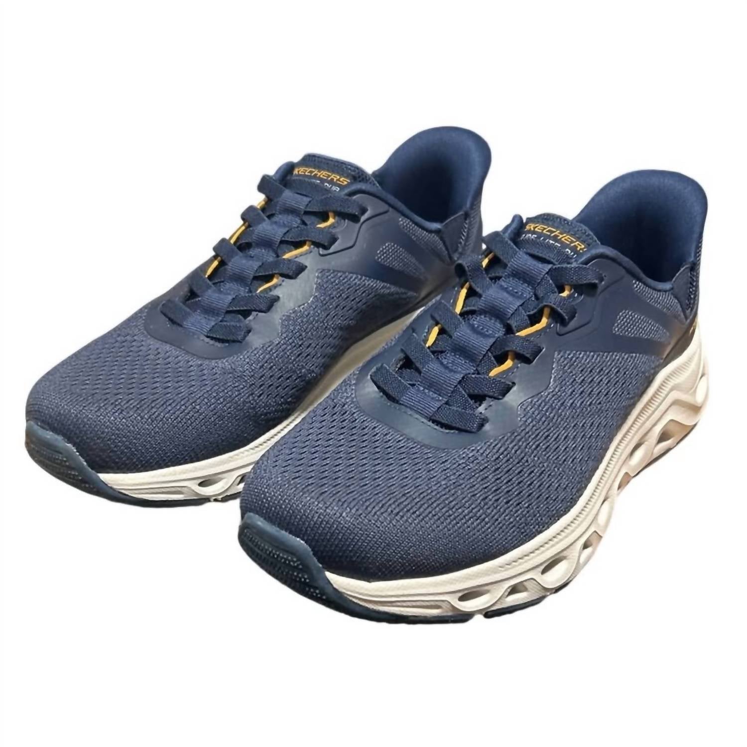 Skechers Men's Mesh Hands Free Swift Fit Athletic Shoes in navy blue - men's shoe - view 4
