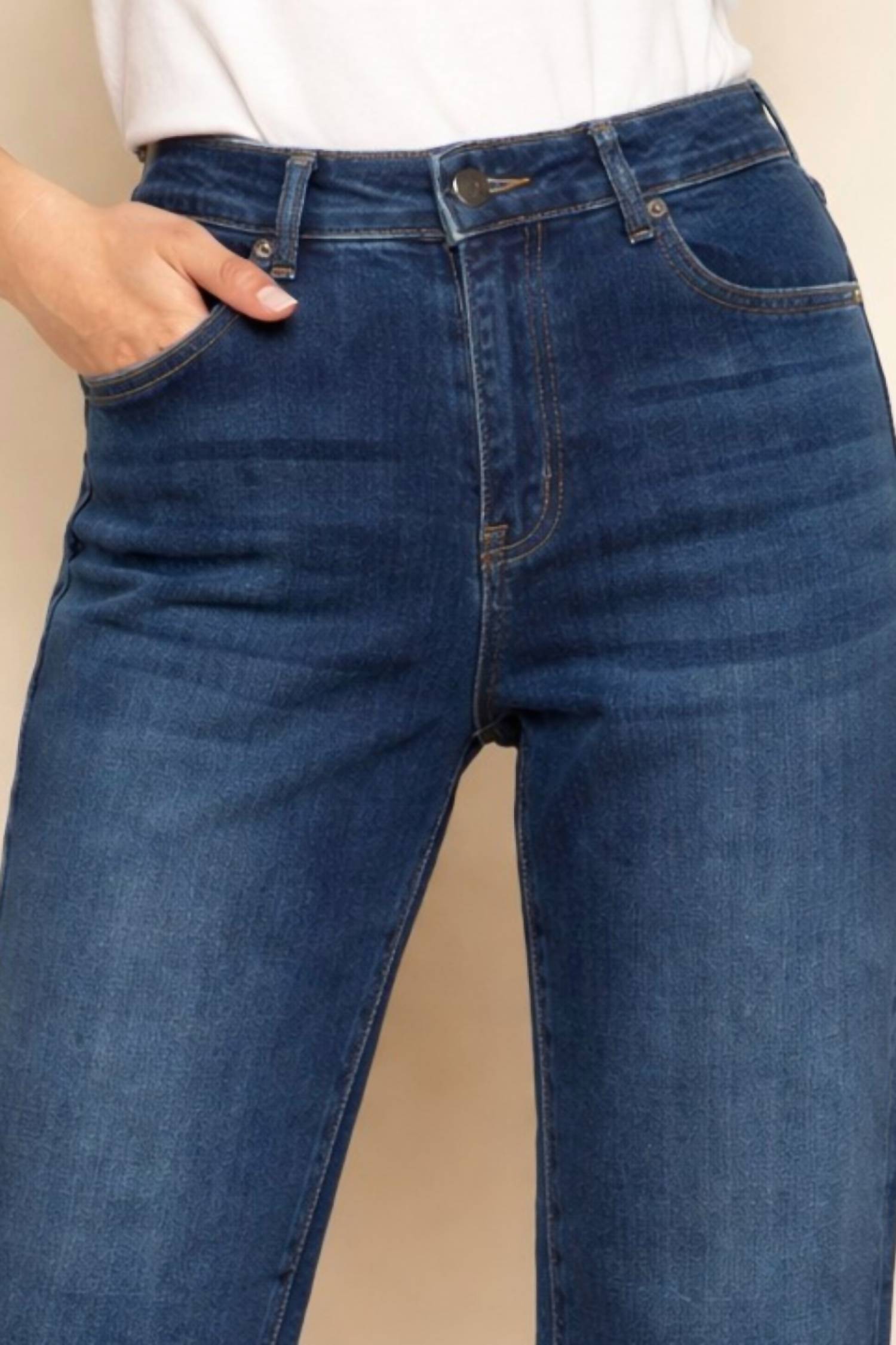 CHARLIE B Wide Leg Crop Jeans in blue - women's jeans - alternate view