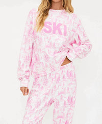 Beach Riot Cassia Sweater Top in powder pink toile - women's sweater