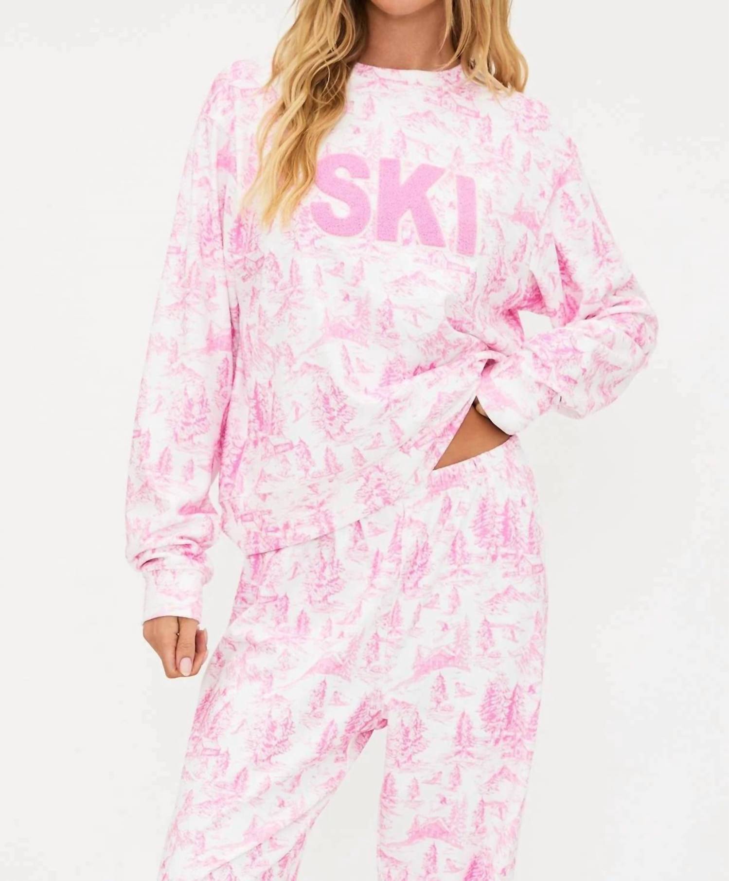 Beach Riot Cassia Sweater Top in powder pink toile - women's sweater