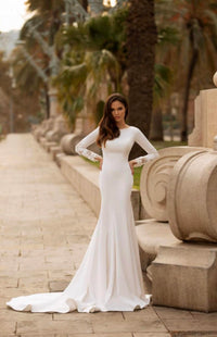 Giovanna Alessandro - Long Sleeved Crepe Bridal Gown