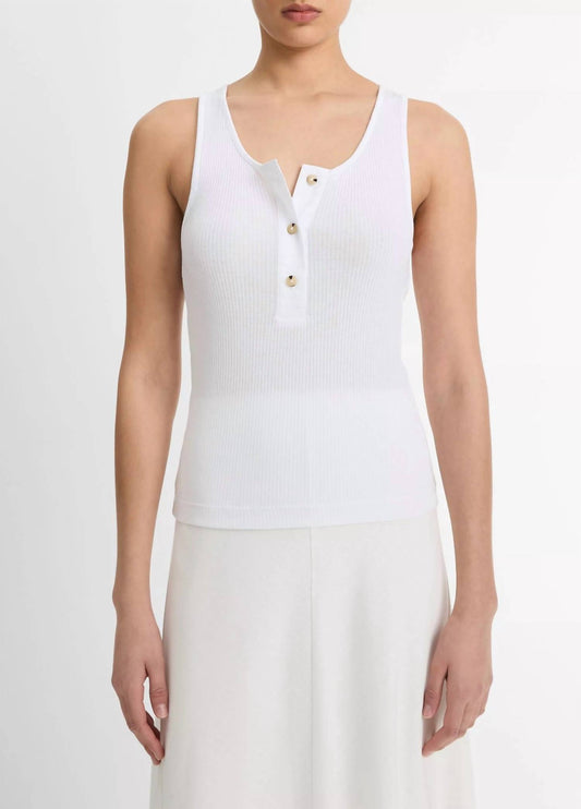 Vince - Pima Cotton Henley Tank