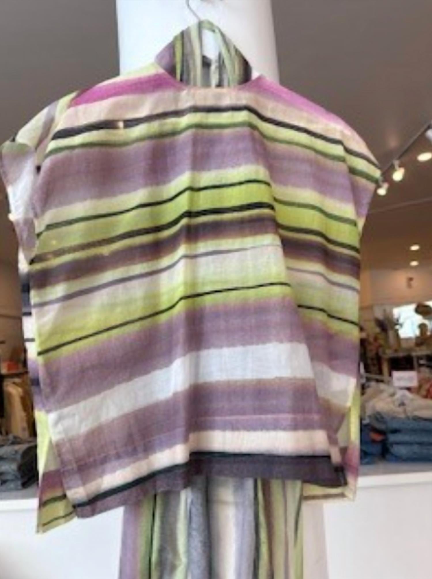 Psophia Women's Print Top in stripes - women's top