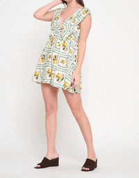Meet Me In Santorini - Lemon Grove Delight Bow Dress