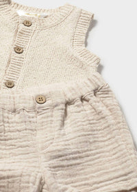 Mayoral - Boys 3-piece Rustic Short Tee & Vest Set